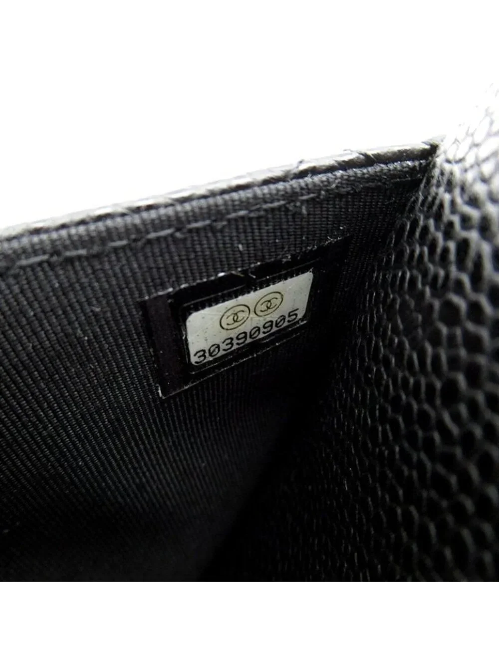 Chanel Quilted Chain Wallet Caviar Leather Shoulder Bag Black